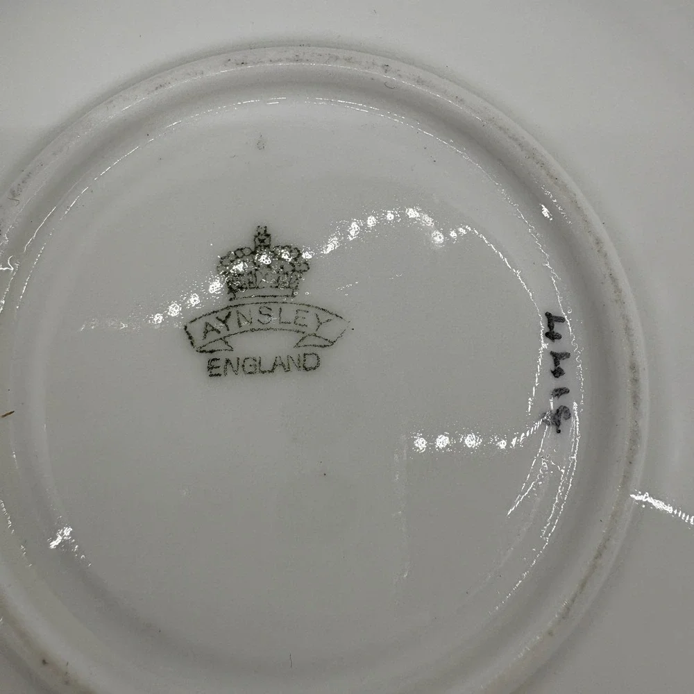 Vintage Aynsley England Teacup Lavender Floral Gold Trim Fine Bone China Tea Cup